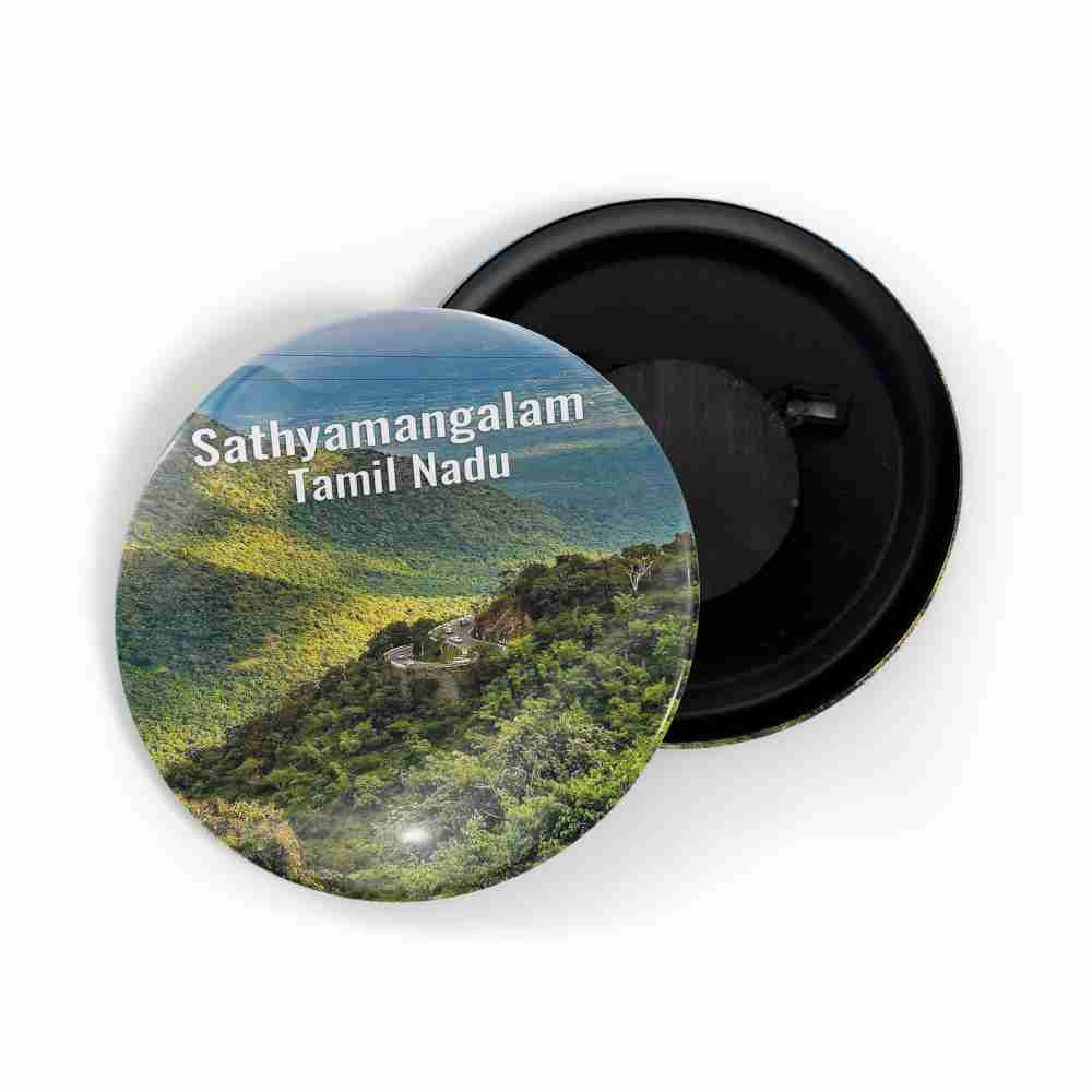dhcrafts Fridge Magnet Multicolor Sathyamangala, Tamil nadu Tourist Place Glossy Finish Design Pack of 1 (58mm)